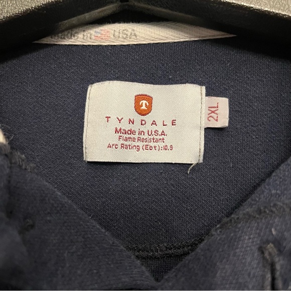 Tyndale Flame Resistance Cat2 Navy Long-sleeve Polo Shirt Mens Sz 2XL - Picture 4 of 6